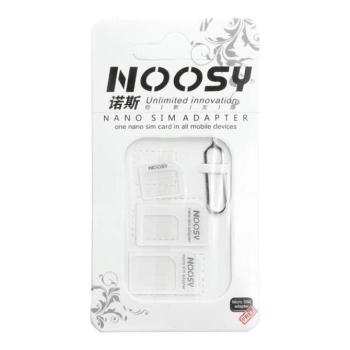 Adapterek Nano SIM / Micro, Micro Sim és Nano / Sim (NOOSY 3in1) fehér kép