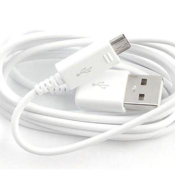 Adat- és töltőkábel, microUSB, Samsung, fehér, gyári kép