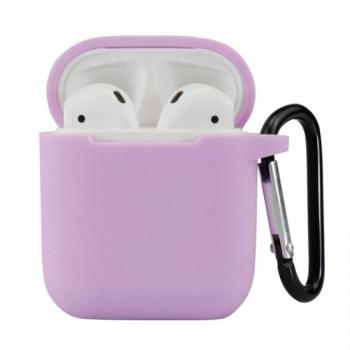 Airpods 1,2 szilikon tok, Világos lila, 2.5mm kép