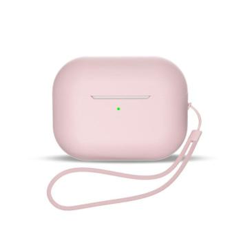 AirPods 1 / AirPods 2 szilikon tok + csuklópánt - Rózsaszín kép