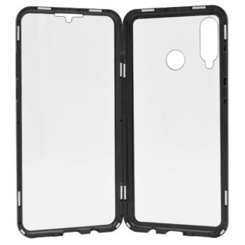 Alumínium telefonvédő (360°-os védelem, mágneses, közepesen ütésálló, edzett üveg előlap, hátlap, 9H) FEKETE Huawei P30 Lite (Nova 4e) kép