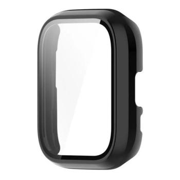 Amazfit Active, Műanyag védőkeret, kijelzővédő üveggel, közepesen ütésálló, szíj nélkül, fekete kép