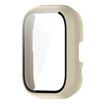 Amazfit Active, Műanyag védőkeret, kijelzővédő üveggel, közepesen ütésálló, szíj nélkül, krém kép