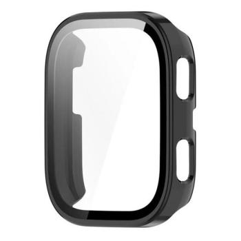 Amazfit Bip 6, Műanyag védőkeret, kijelzővédő üveggel, közepesen ütésálló, szíj nélkül, fekete kép