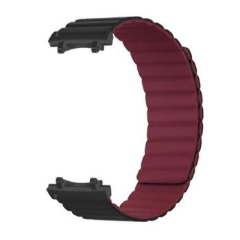 Amazfit T-Rex 3, szilikon pótszíj, mágneses zár, 3D minta, fekete/bordó kép