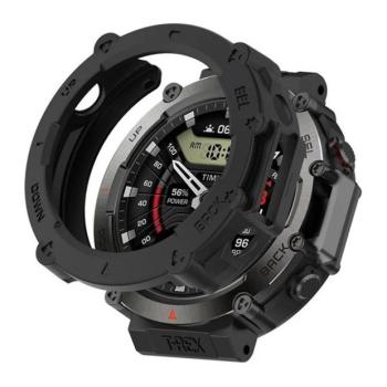Amazfit T-Rex Ultra, Szilikon védőkeret, közepesen ütésálló, szíj nélkül, fekete kép