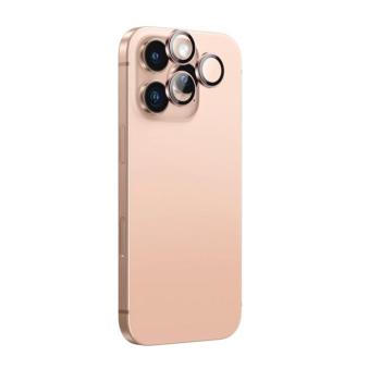 AmazingThing AR Aluminum kamera lencse védő edzett üveg rózsaarany színű szegéllyel iPhone 16 Pro/16 Pro Max kép