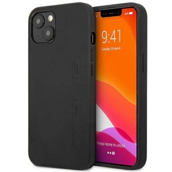 AMG AMHCP14SDOLBK iPhone 14 6.1&quot; fekete keménytok bőr, beleégetett logóvel ellátva kép