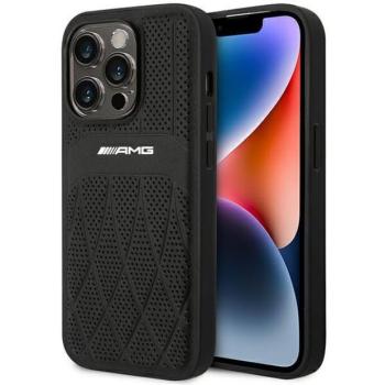 AMG AMHMP14LOSDBK iPhone 14 Pro 6.1&quot; fekete bőr keménytok ívelt vonalvezetésű MagSafe bőrből kép