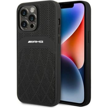 AMG AMHMP14XOSDBK iPhone 14 Pro Max 6,7&quot; fekete bőr keménytok ívelt vonalvezetésű MagSafe bőr kép