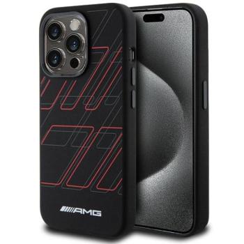 AMG AMHMP15L23SSPK iPhone 15 Pro 6.1&quot; fekete keménytok szilikon nagyméretű rombuszok MagSafe mintával kép
