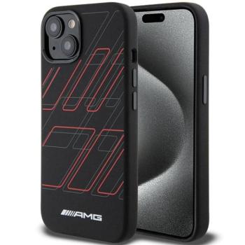AMG AMHMP15M23SSPK iPhone 15 Plus / 14 Plus 6.7&quot; fekete keménytok szilikon nagyméretű rombuszmintával MagSafe kép