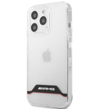 AMG iPhone 13 Mini (5,4&quot;) átlátszó piros csíkos hátlap tok kép