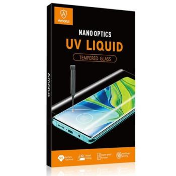 AMORUS UV LIQUID képernyővédő üveg (3D full cover, íves, karcálló, 0.3mm, 9H + UV lámpa) ÁTLÁTSZÓ Samsung Galaxy S23 Ultra (SM-S918) kép