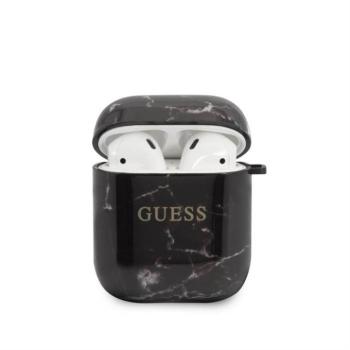 Apple Airpods 1/2 GUESS GUACA2TPUMABK TPU Tartó - Fekete kép