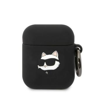 Apple Airpods 1/2 KARL LAGERFELD KLA2RUNCHK Liquid Silicon Tartó - Fekete kép