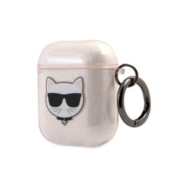 Apple Airpods 1/2 KARL LAGERFELD KLA2UCHGD Glitter TPU Tartó - Arany kép
