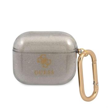 Apple Airpods 3 GUESS GUA3UCG4GK Glitter TPU Tartó - Fekete kép