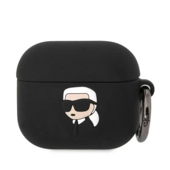 Apple Airpods 3 KARL LAGERFELD KLA3RUNIKK Liquid Silicon Tartó - Fekete kép