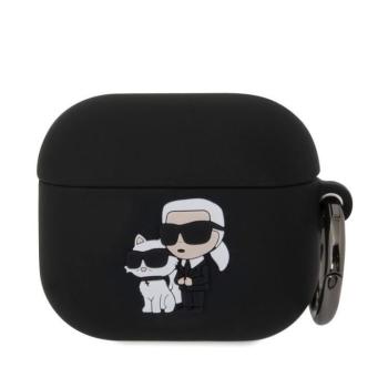 Apple Airpods 3 KARL LAGERFELD KLA3RUNKC Liquid Silicon Tartó - Fekete kép