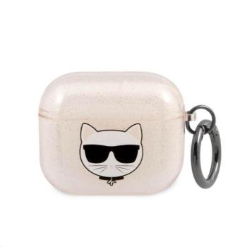 Apple Airpods 3 KARL LAGERFELD KLA3UCHGD Glitter TPU Tartó - Arany kép