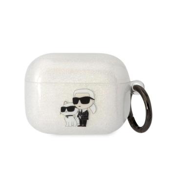 Apple Airpods Pro KARL LAGERFELD KLAPHNKCTGT Glitter TPU Tartó - Átlátszó kép