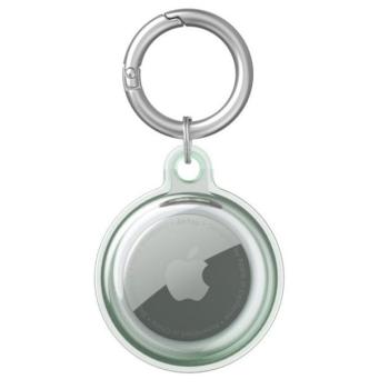 Apple AirTag szilikon tok, karabíner, Wooze AirTag Bubble, átlátszó/zöld kép