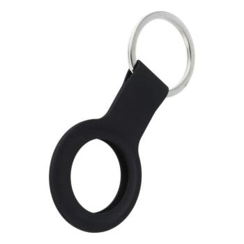 Apple AirTag tok akasztóval, szilikon, fekete kép