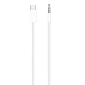 APPLE audió kábel (3.5mm jack - Type-C, 120cm, AUX, cipőfűző) FEHÉR kép