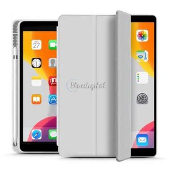 Apple iPad 10.2 (2019/2020/2021) tablet tok (Smart Case) on/off funkcióval, Apple Pencil tartóval - Tech-Protect - szürke (ECO csomagolás) kép