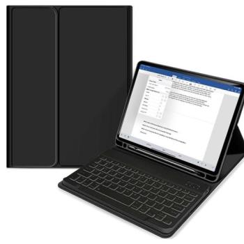 Apple iPad 10.9 (2022) tablet tok (Smart Case) on/off funkcióval, Apple Pencil tartóval, billentyűzettel - Tech-Protect - black (ECO csomagolás) kép
