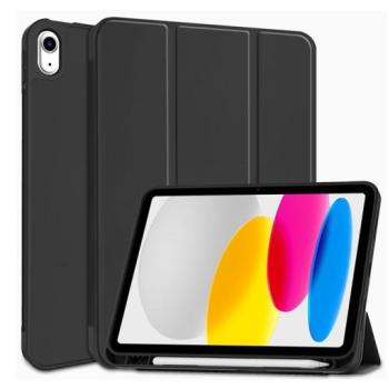 Apple iPad 10.9 (2022) tablet tok (Smart Case) on/off funkcióval, Apple Pencil tartóval - Tech-Protect - black (ECO csomagolás) kép