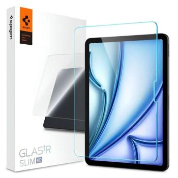 Apple iPad Air 11 (2024 / 2025), Kijelzővédő fólia, ütésálló fólia, Tempered Glass (edzett üveg), Spigen Glastr Slim HD, Clear kép