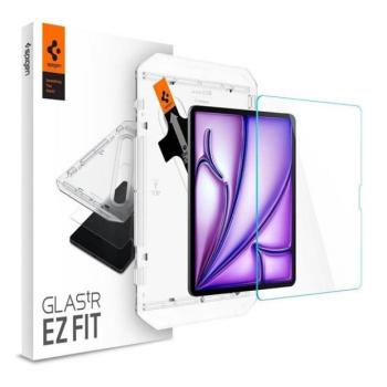 Apple iPad Air 13 (2024 / 2025), Kijelzővédő fólia, ütésálló fólia, Tempered Glass (edzett üveg), Spigen Ez Fit, Clear kép