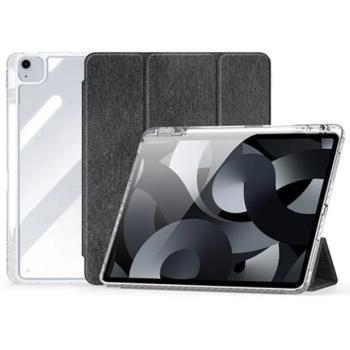 Apple iPad Air 13 (2024 / 2025), mappa tok, érintőceruza tartó, közepesen ütésálló, textil hatású előlap, átlátszó hátlap, Smart Case, Dux Ducis Unid, fekete kép
