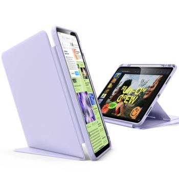 Apple iPad Air 13 (2024 / 2025), mappa tok, kitámasztóval, érintőceruza tartóval, ESR Flip Hybrid Case, lila kép