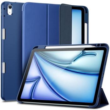 Apple iPad Air (2020 / 2022) / iPad Air 11 (2024 / 2025), mappa tok, Smart Case, Apple Pencil tartóval, ESR Rebound Pencil, sötétkék kép