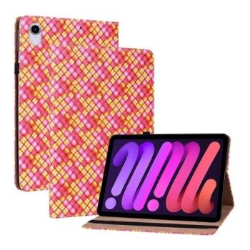 Apple iPad Mini (2021 / 2024) (8.3), mappa tok, stand, fonott minta, mintás/rózsaszín kép