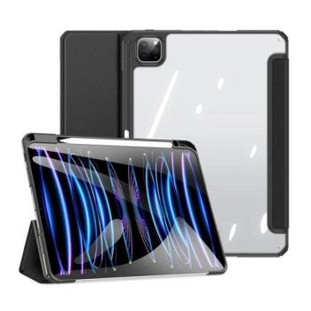 Apple iPad Pro 11 (2024), mappa tok, Smart Case, légpárnás sarok, közepesen ütésálló, érintőceruza tartó, átlátszó hátlap, Dux Ducis Toby, fekete kép