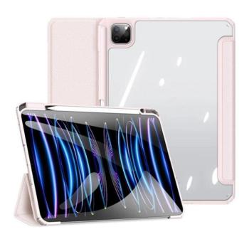 Apple iPad Pro 11 (2024), mappa tok, Smart Case, légpárnás sarok, közepesen ütésálló, érintőceruza tartó, átlátszó hátlap, Dux Ducis Toby, rózsaszín kép