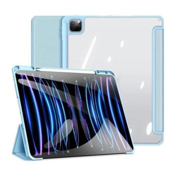 Apple iPad Pro 13 (2024 / 2025), mappa tok, Smart Case, légpárnás sarok, közepesen ütésálló, érintőceruza tartó, átlátszó hátlap, Dux Ducis Toby, kék kép