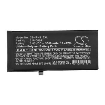 Apple iPhone 11, Akkumulátor, 3500 mAh, Li-Polymer, Cameron Sino, kompatibilis kép