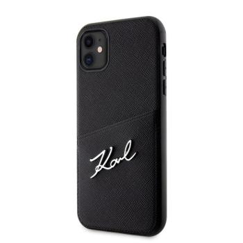 Apple iPhone 11 KARL LAGERFELD KLHCN61SAPKSK Hátlap - Fekete tok kép