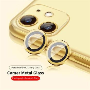 Apple iPhone 11 Pro/11 Pro Max Lito S+ 3D Fém Kamera Védő Üvegfólia - Arany kép