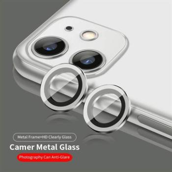 Apple iPhone 11 Pro/11 Pro Max Lito S+ 3D Fém Kamera Védő Üvegfólia - Ezüst kép