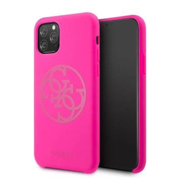 Apple iPhone 11 Pro GUESS GUHCN58LS4GF Liquid Silicon Hátlap - Rózsaszín kép