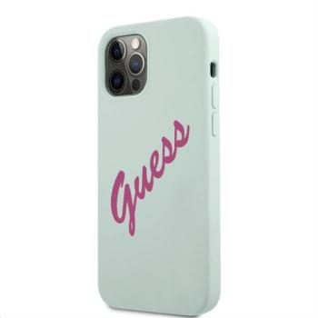 Apple iPhone 12/12 Pro GUESS GUHCP12MLSVSBF Liquid Silicon Hátlap - Világoskék kép