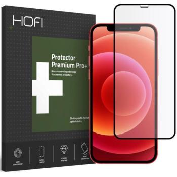 Apple iPhone 12 / 12 Pro, Kijelzővédő fólia, ütésálló fólia (az íves részre is!), Tempered Glass (üveg), Glass Full Pro Plus, fekete kép