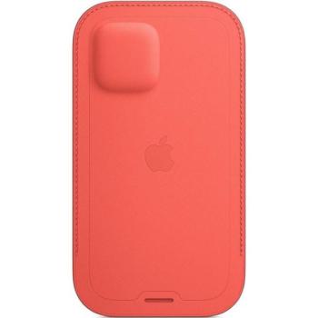 Apple iPhone 12/12 Pro MagSafe-rögzítésű bebújtatós bőr tok, pink citrus kép