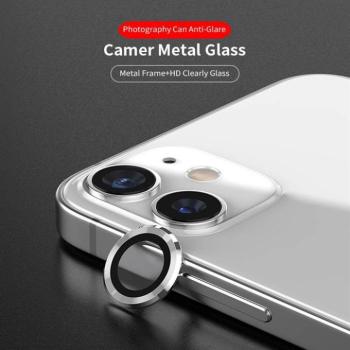 Apple iPhone 12 Mini/12 Lito S+ 3D Fém Kamera Védő Üvegfólia - Ezüst kép